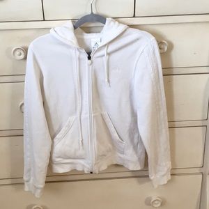 Adidas White Zipper Hoodie